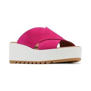 Sorel NWT Cameron Flatform Mule Sandals in Fuchsia Fizz Size 9.5